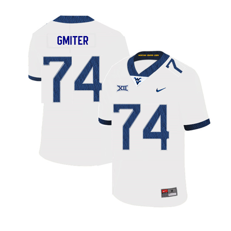 2019 Men #74 James Gmiter West Virginia Mountaineers College Football Jerseys Sale-White